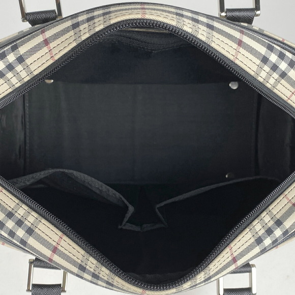 Burberry Check Pattern Nova Check Canvas Handbag Beige Black - Picture 5 of 5